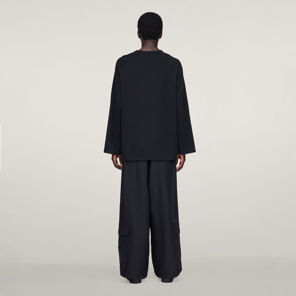 Y-3 LONG SLEEVE LONG-SLEEVE TOP 3-STRIPES - Black