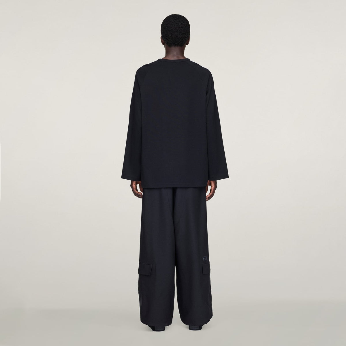 Y-3 LONG SLEEVE LONG-SLEEVE TOP 3-STRIPES - Black