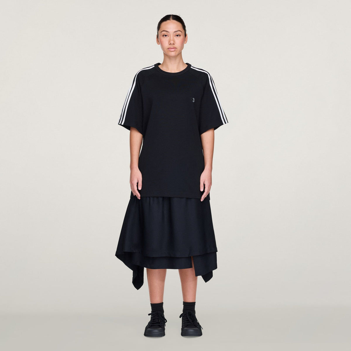 Y-3 SHORT SLEEVE T-SHIRT 3-STRIPES - Black