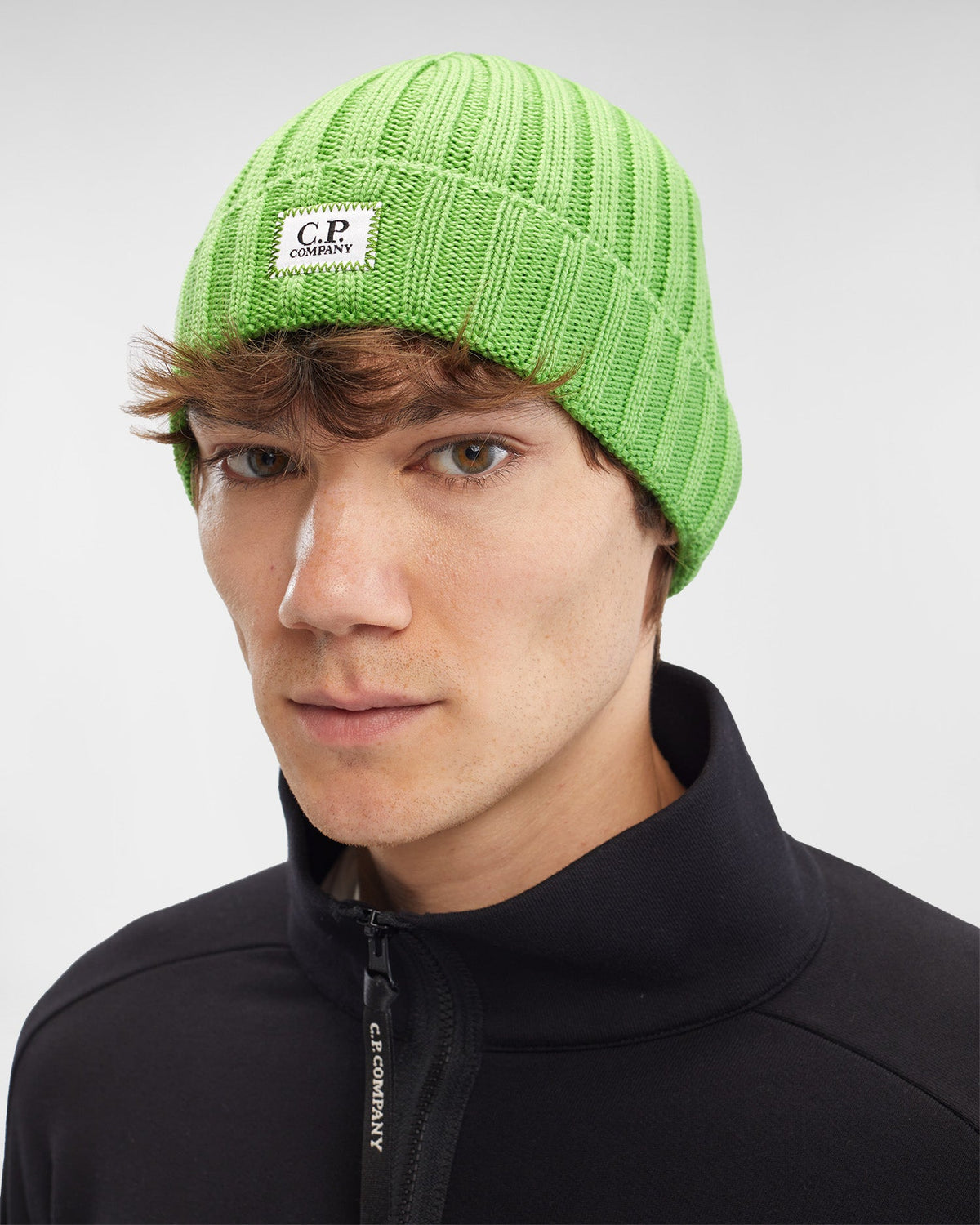 Extra Fine Merino Wool Logo Beanie Classic Green
