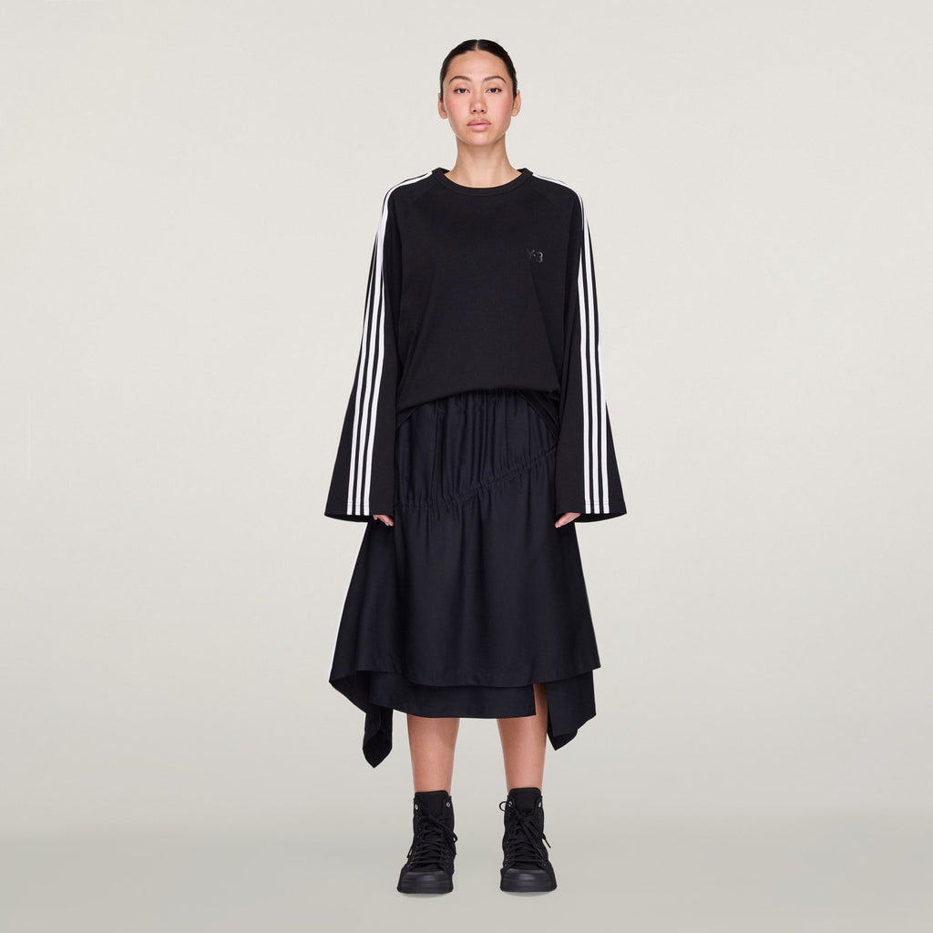 Y-3 LONG SLEEVE LONG-SLEEVE TOP 3-STRIPES - Black