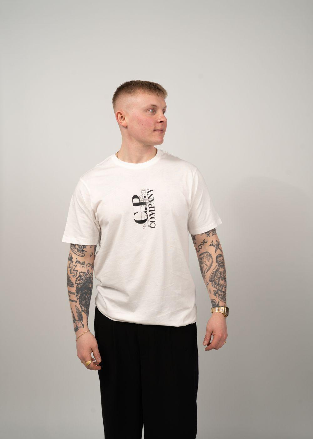 30/1 Jersey Short Sleeve Printed - White