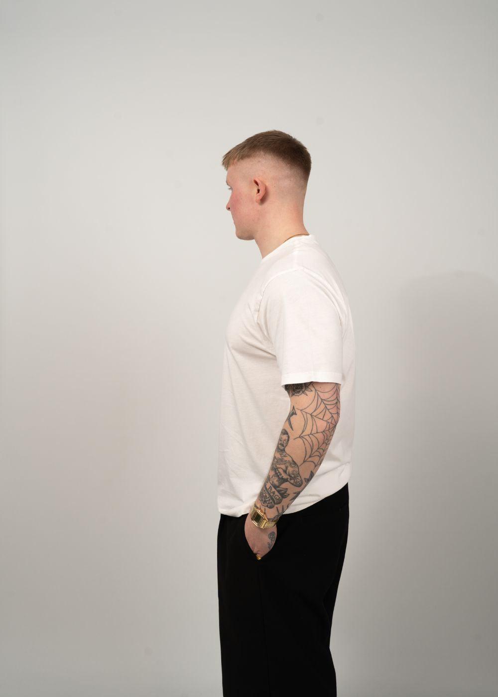 30/1 Jersey Short Sleeve Printed - White