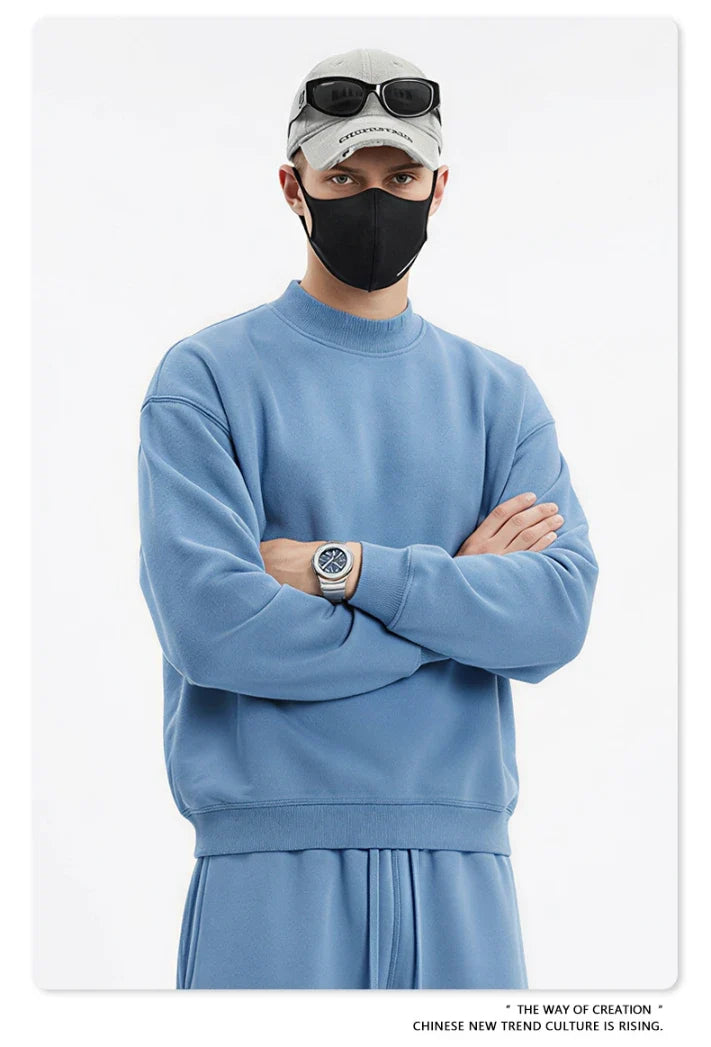 SPARK Half Turtleneck Loose Unisex Sweatshirt TH25810