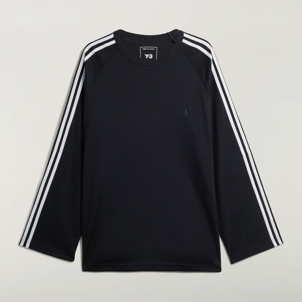 Y-3 LONG SLEEVE LONG-SLEEVE TOP 3-STRIPES - Black