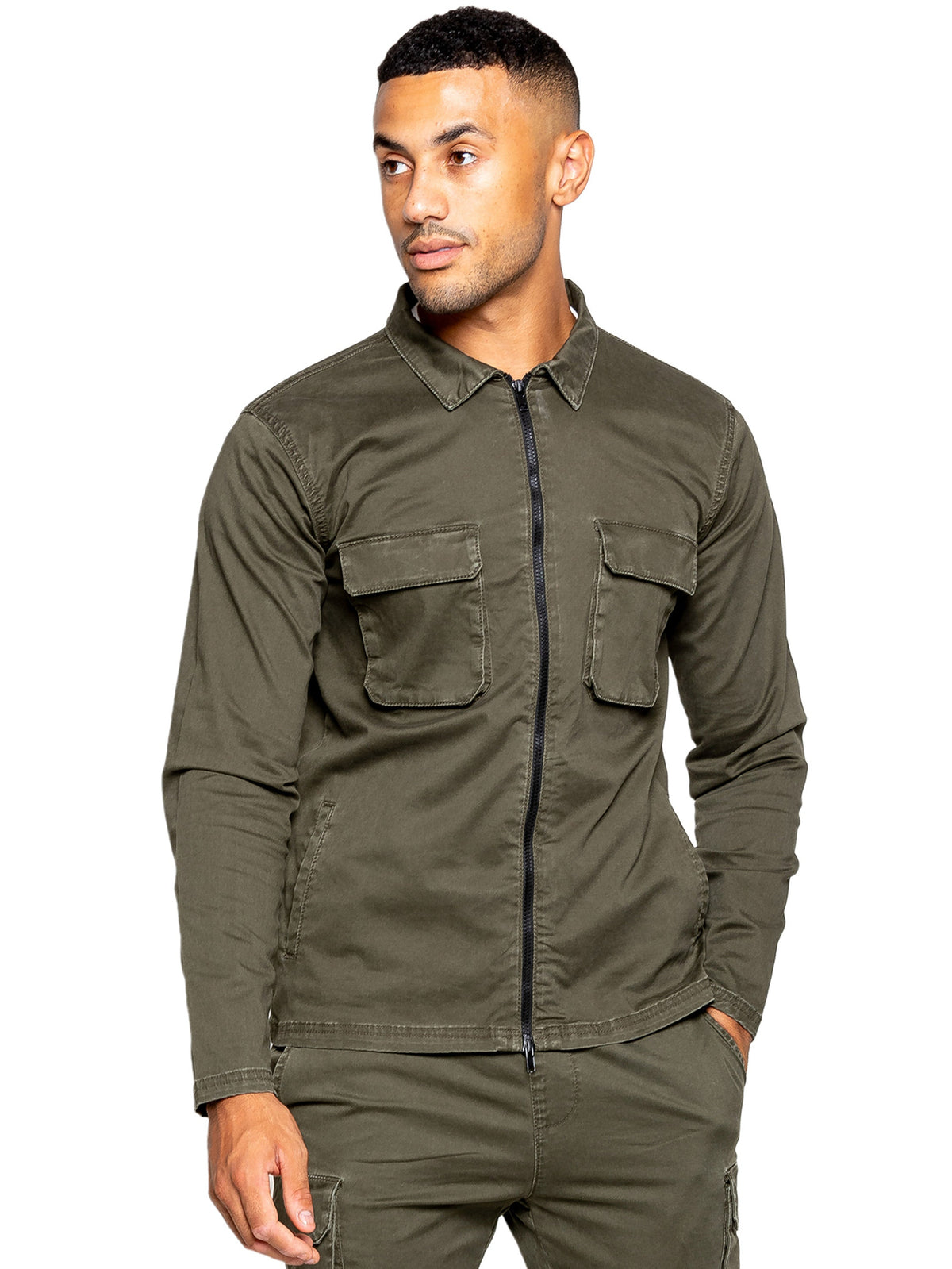 Enzo | Mens Cargo Overshirt Jacket