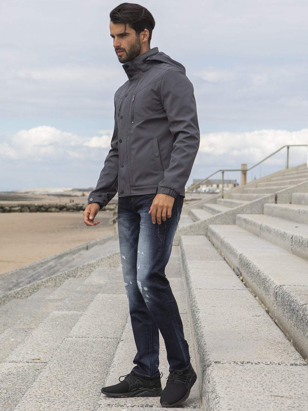 ETO | Designer Men's Black Zip Jacket Style React