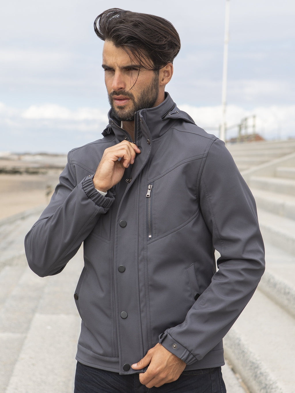 ETO | Designer Men's Black Zip Jacket Style React