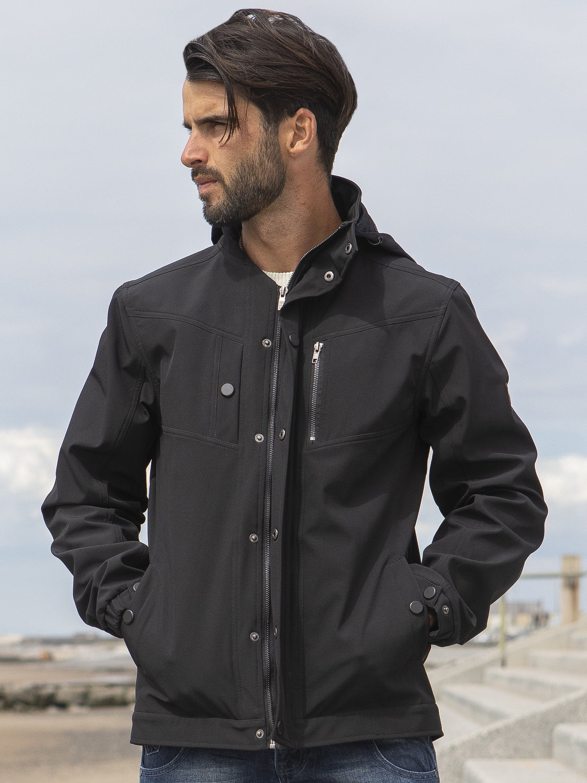 ETO | Designer Men's Black Zip Jacket Style React