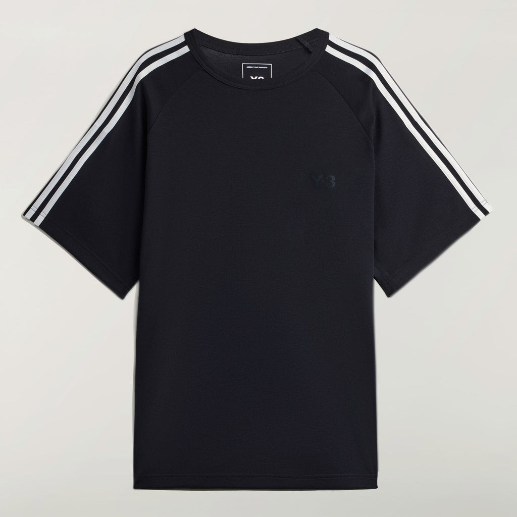Y-3 SHORT SLEEVE T-SHIRT 3-STRIPES - Black