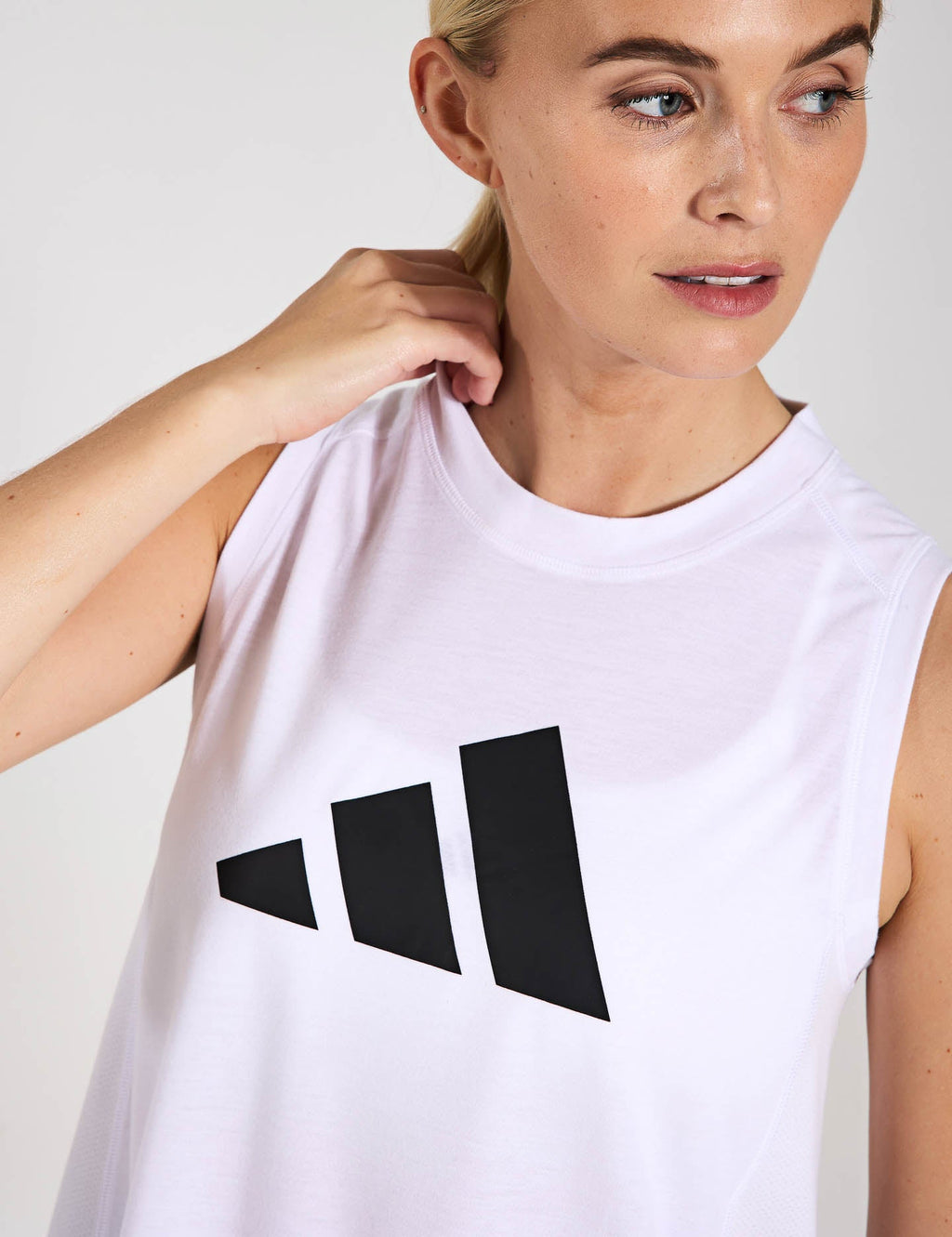 Train Essentials Big Performance Logo Training Tank Top - White/Black