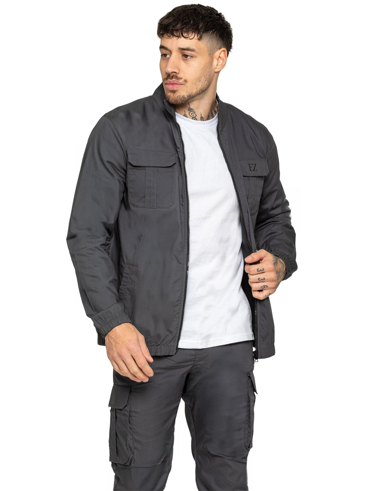 Enzo | Mens Lightweight Funnel Neck Jacket