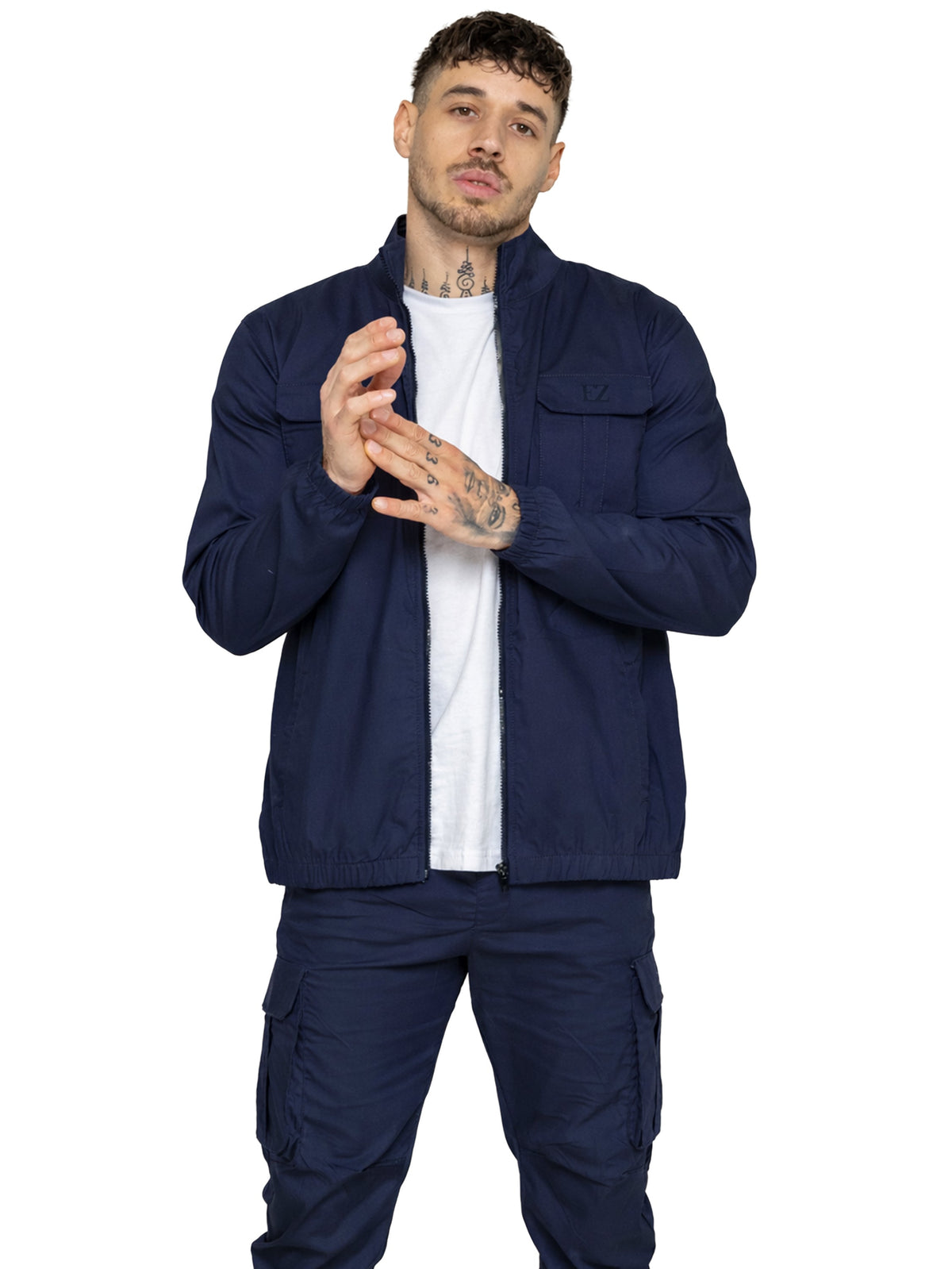 Enzo | Mens Lightweight Funnel Neck Jacket