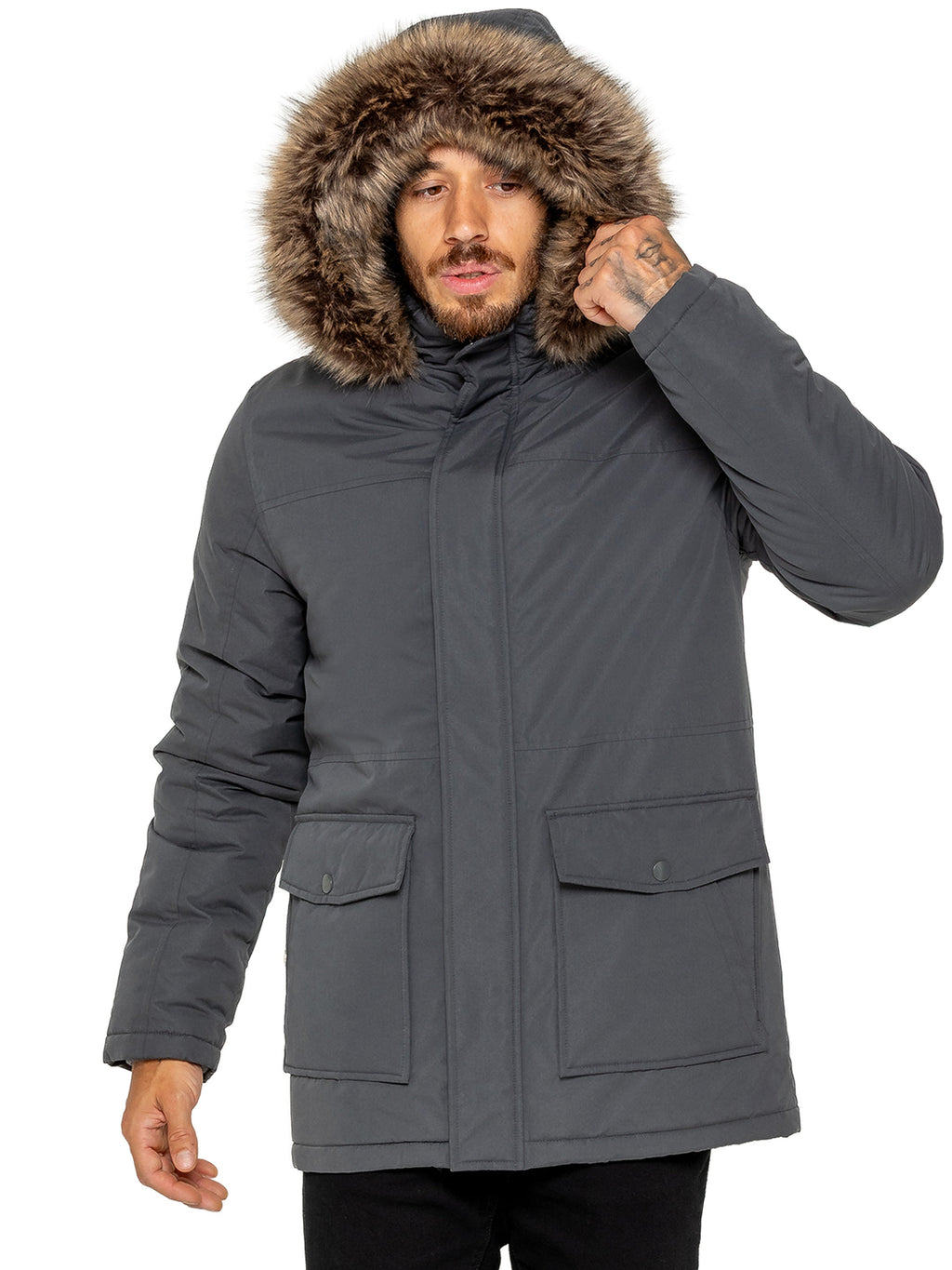 Kruze | Mens Winter Fur Collar Jacket
