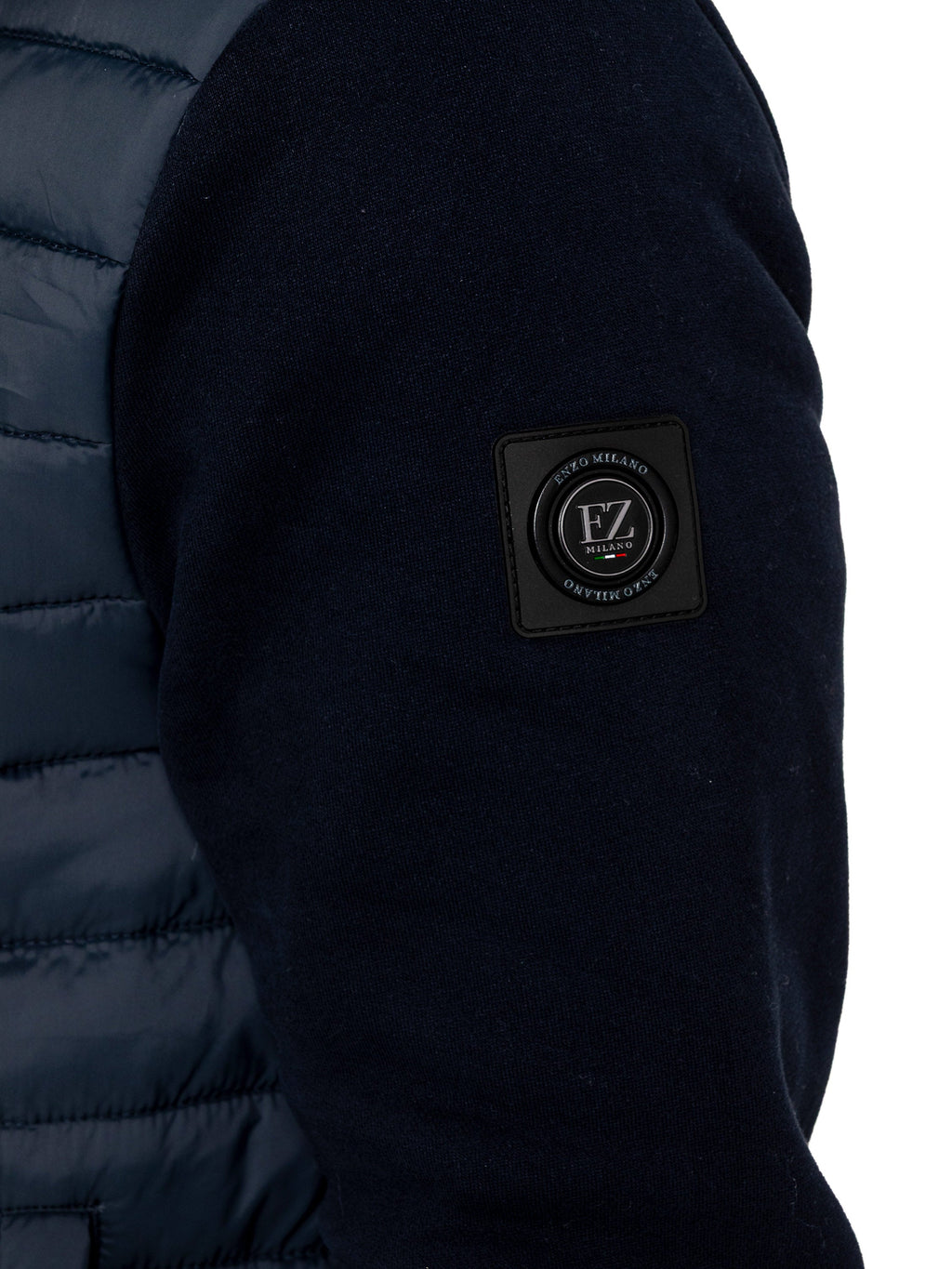 Enzo Milano | Mens Hooded Quilted Hybrid Jacket