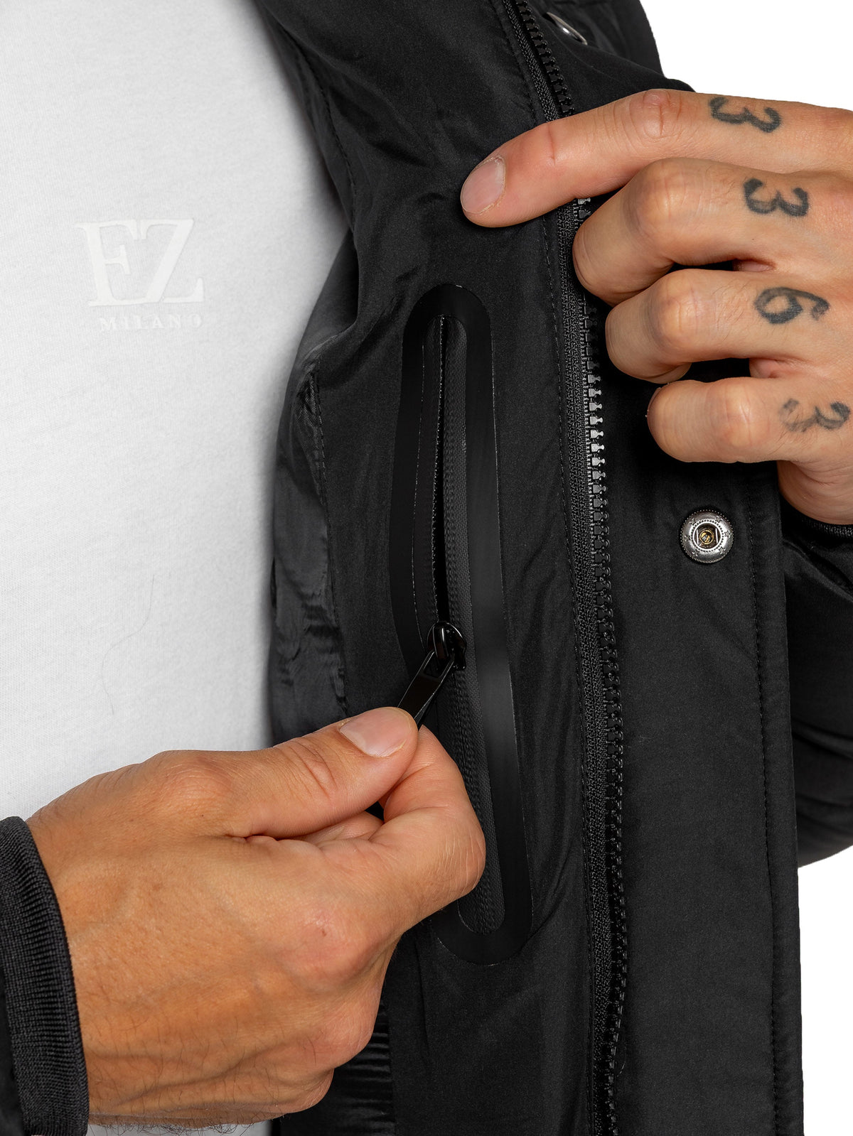 Enzo Milano | Mens Longline Padded Hooded Jacket