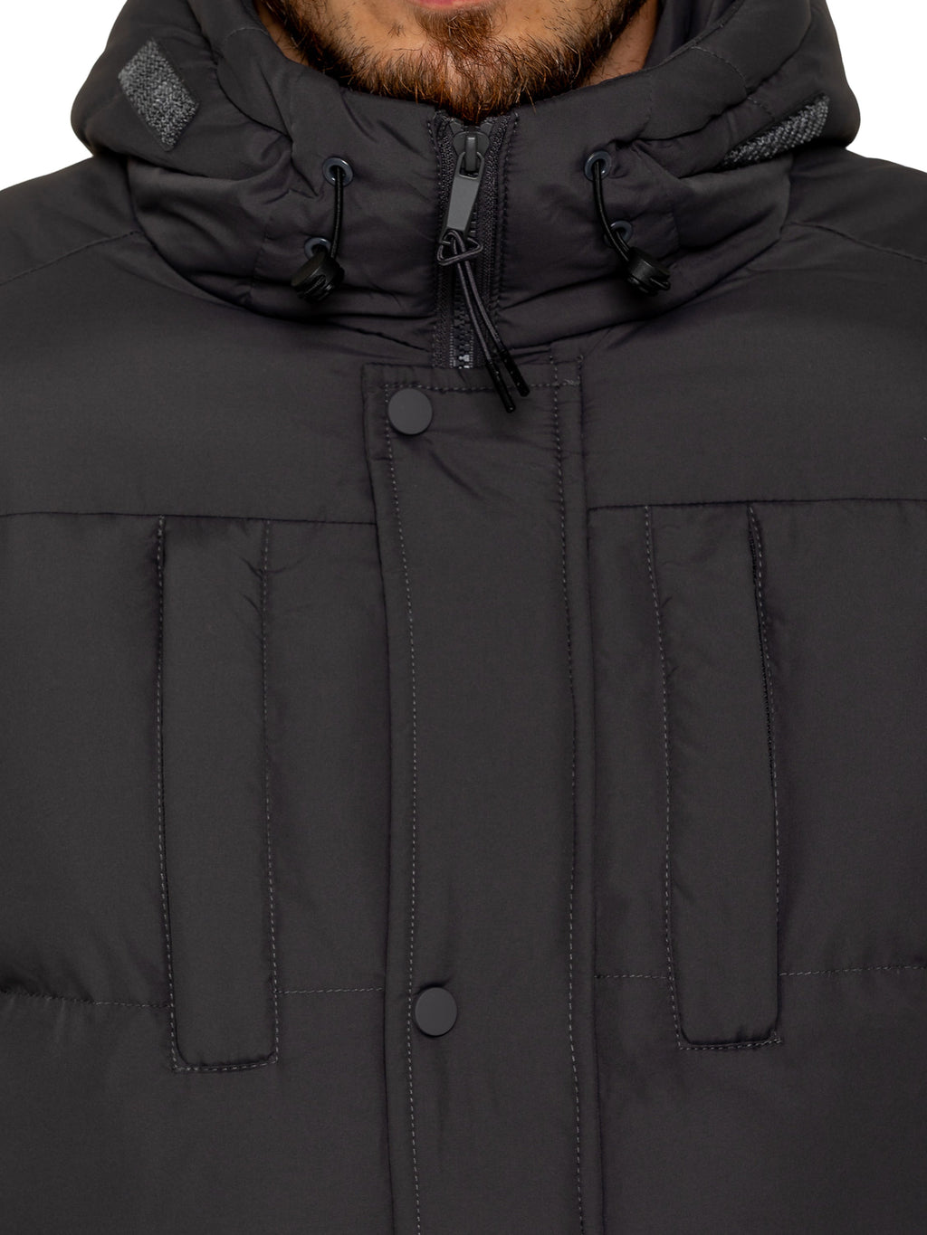 Enzo Milano | Mens Longline Padded Hooded Jacket