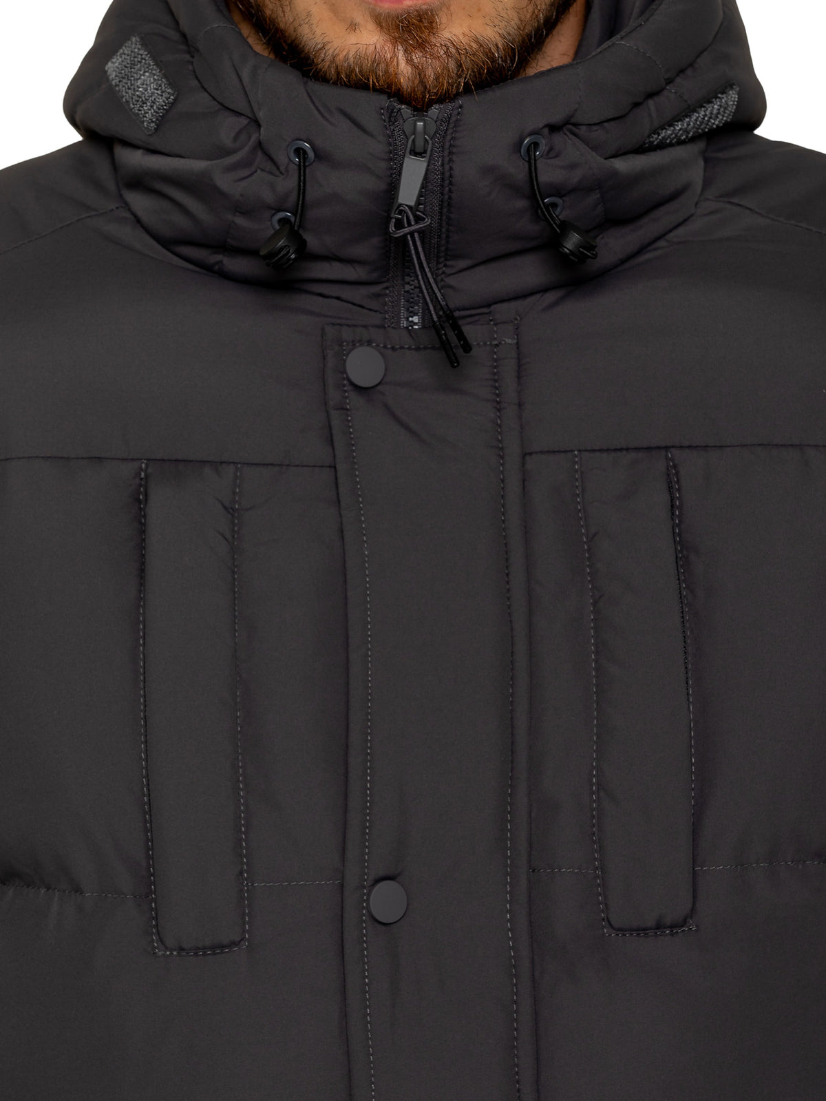 Enzo Milano | Mens Longline Padded Hooded Jacket