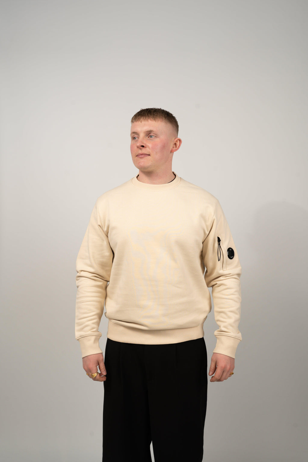 Diagonal Raised Fleece Crewneck Lens - Frozen Dew