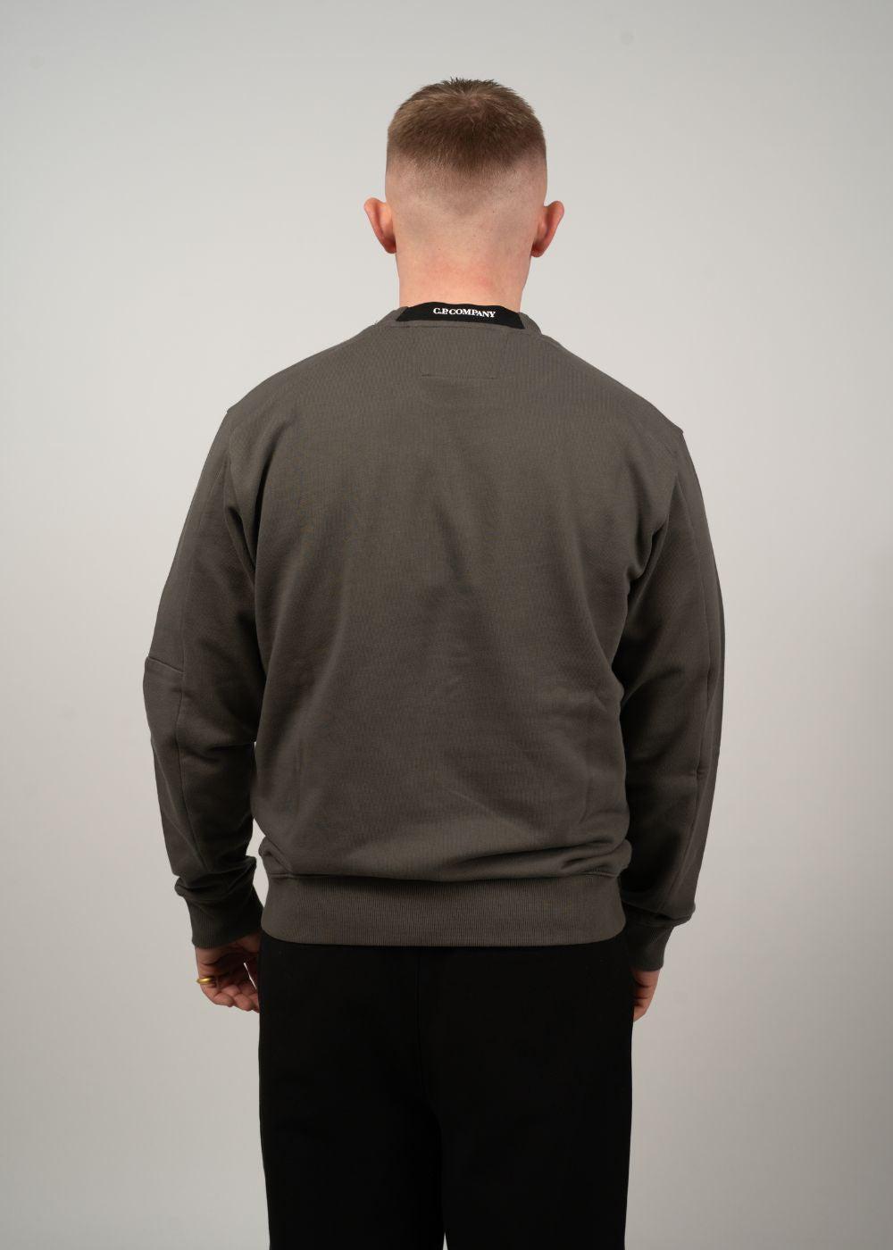Diagonal Raised Fleece Crewneck Lens - Gunmetal