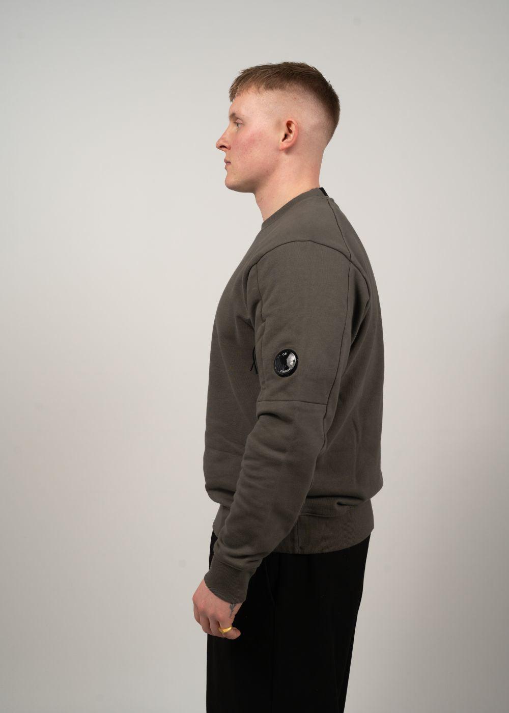 Diagonal Raised Fleece Crewneck Lens - Gunmetal