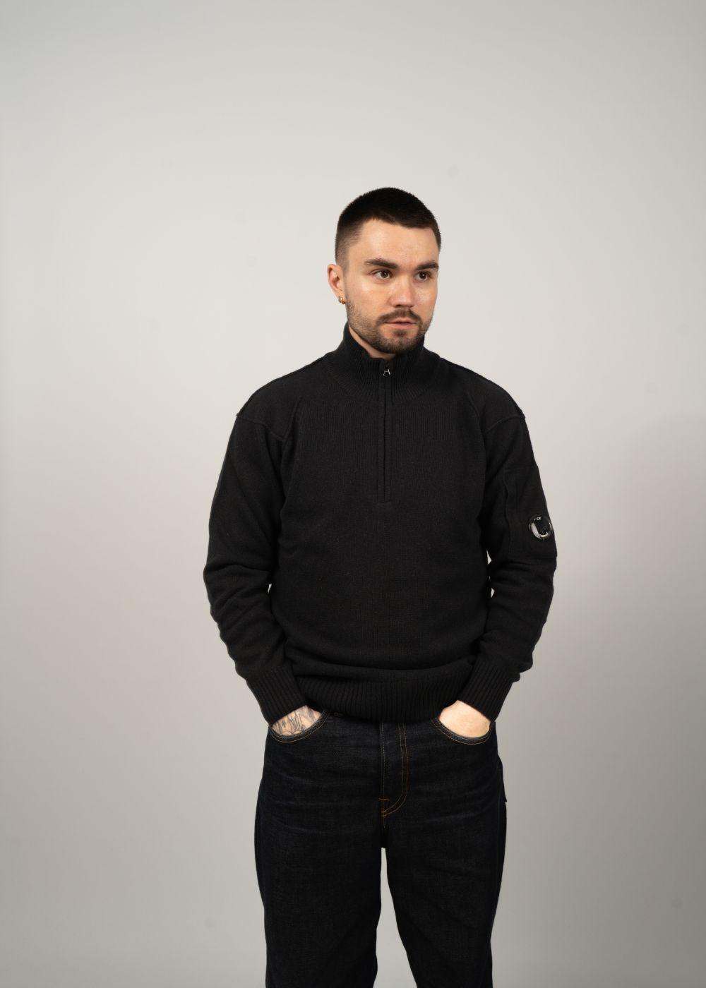 Half Zip Lambswool GRS - Black