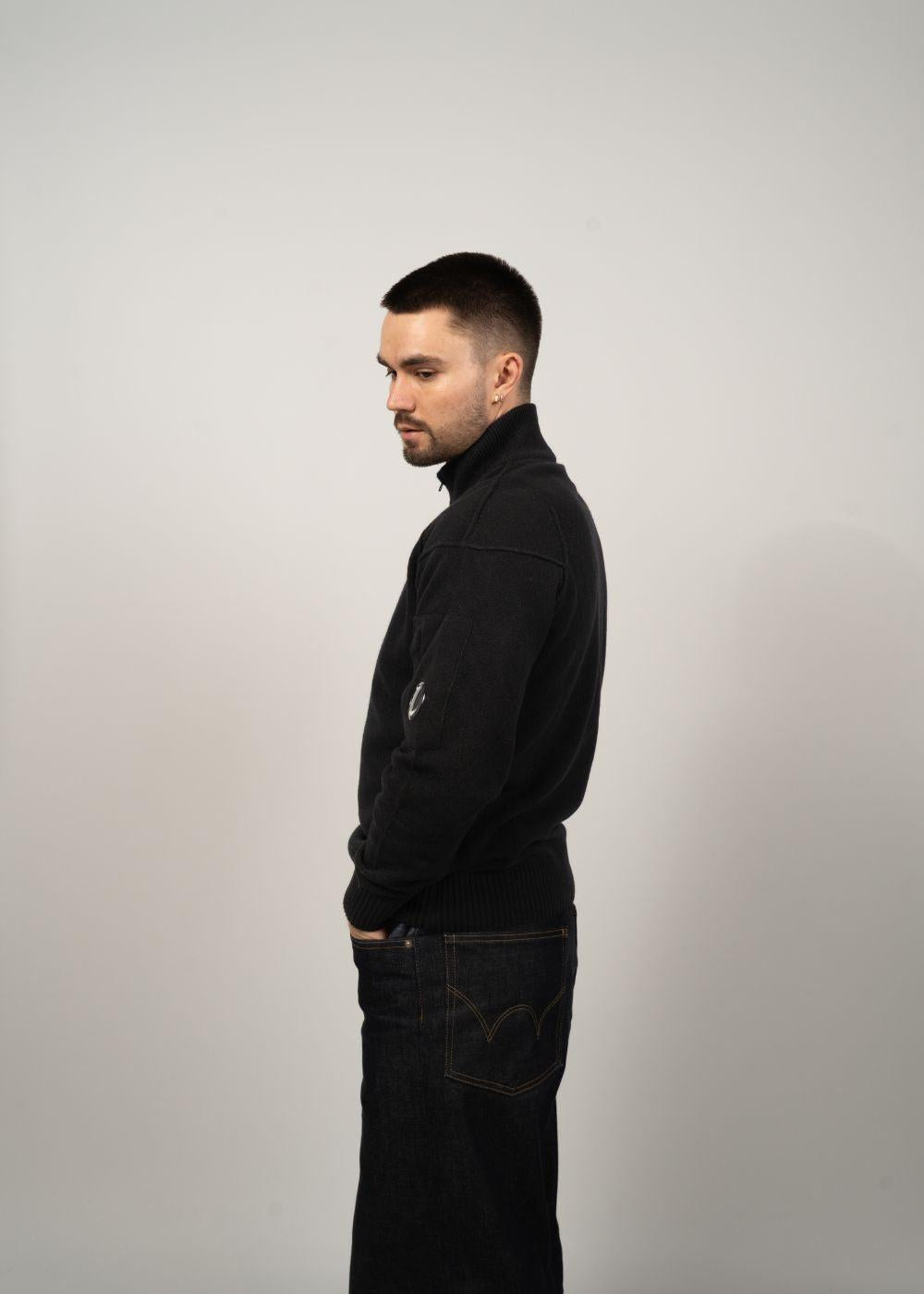 Half Zip Lambswool GRS - Black