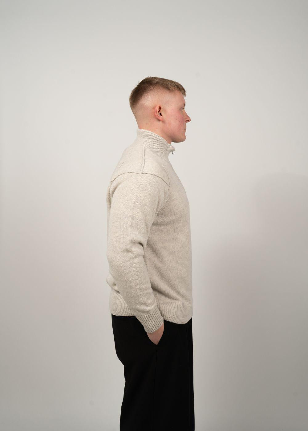 Half Zip Lambswool GRS - Gauze White