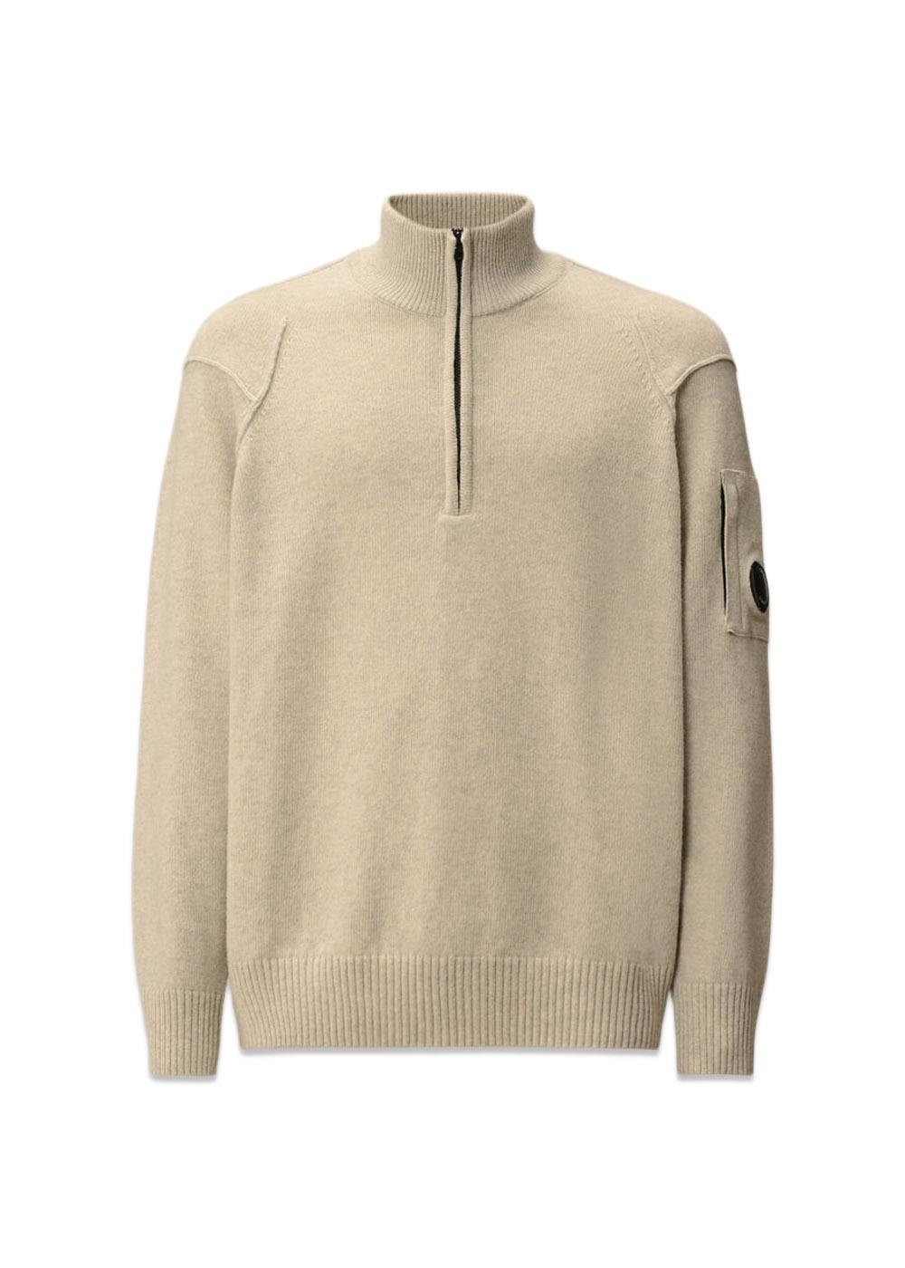 Half Zip Lambswool GRS - Gauze White