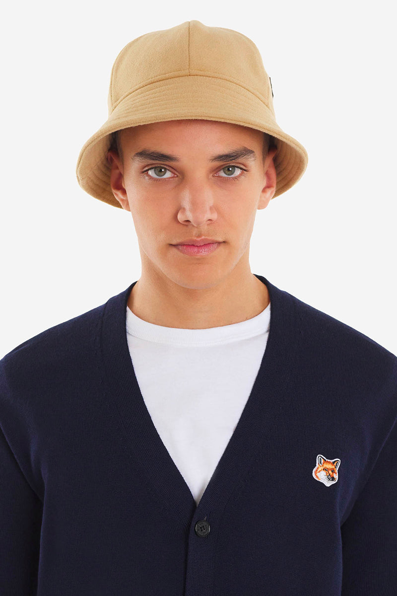 MAISON KITSUNE WOOL BUCKET HAT BEIGE