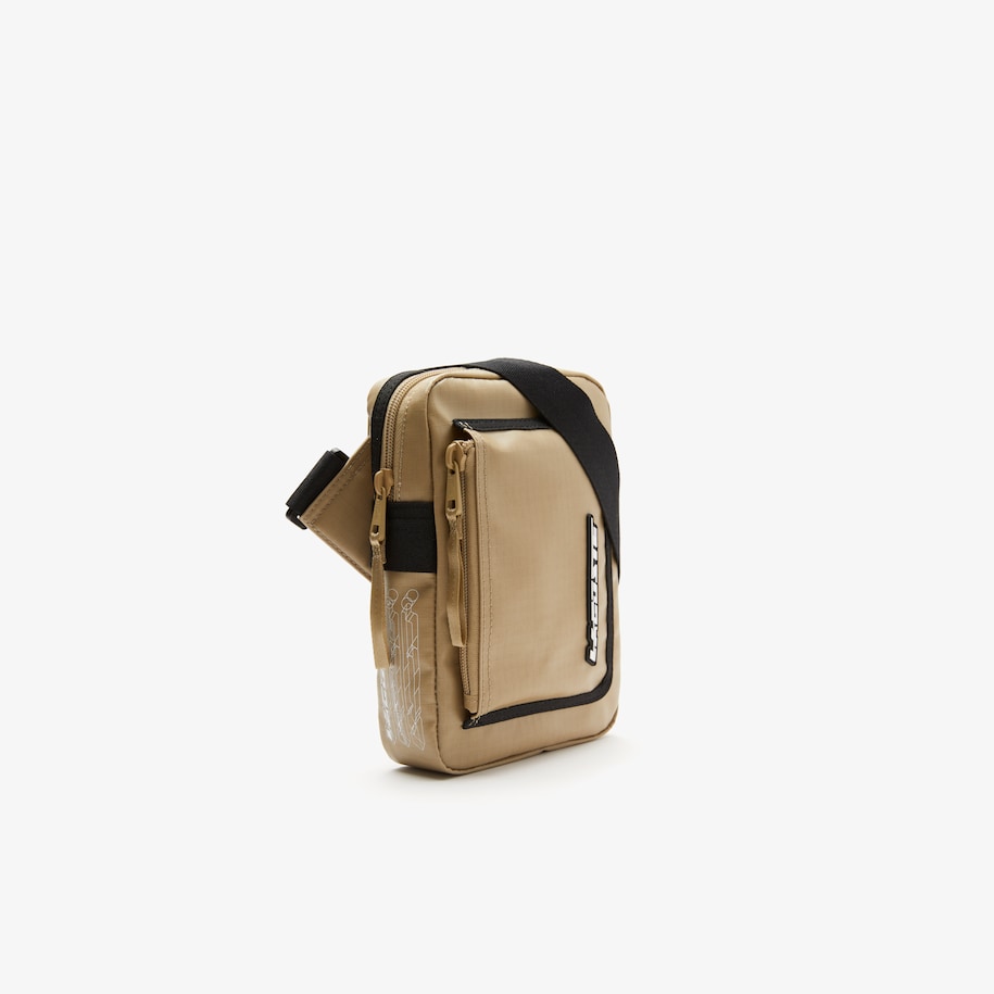 Men’s Zipped Contrast Detail Satchel Lion Noir