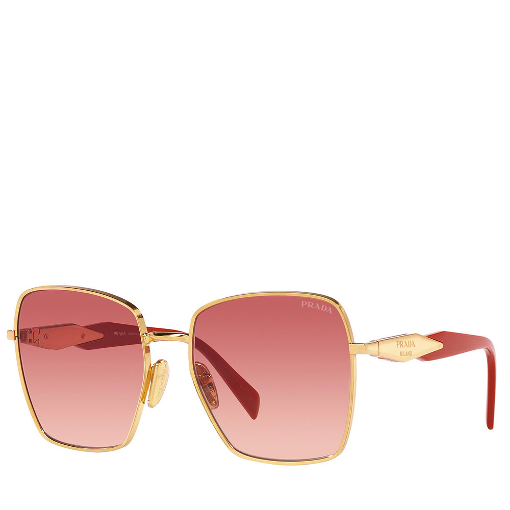 Prada Metal Woman Sunglass Gold and Orange