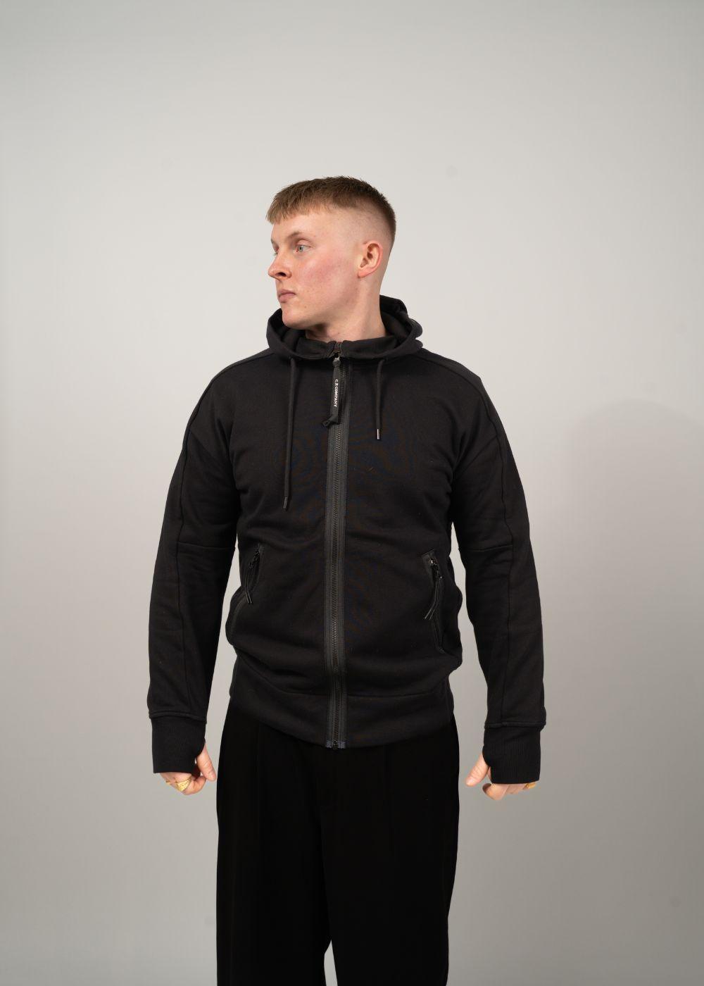 SWEATSHIRTS HOODED OPEN DIAGONAL - Black