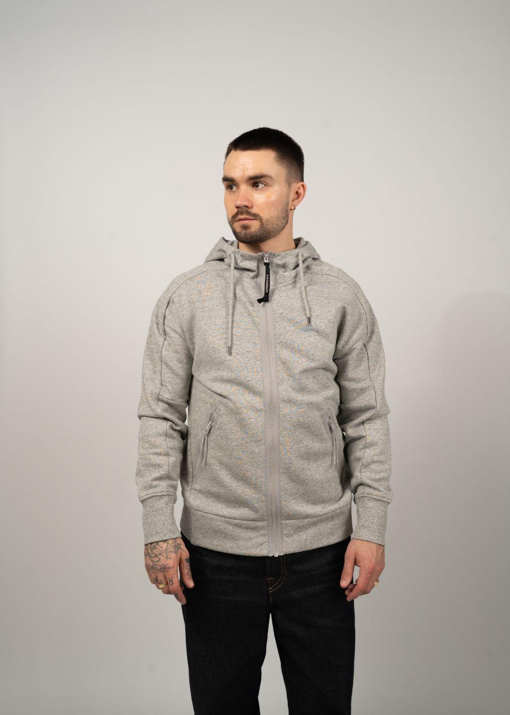 SWEATSHIRTS HOODED OPEN DIAGONAL - Greystone