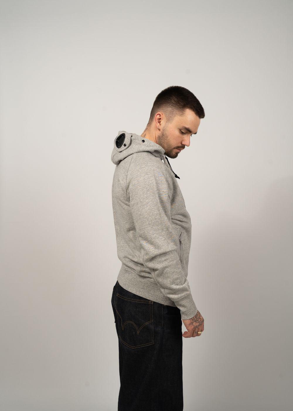 SWEATSHIRTS HOODED OPEN DIAGONAL - Greystone