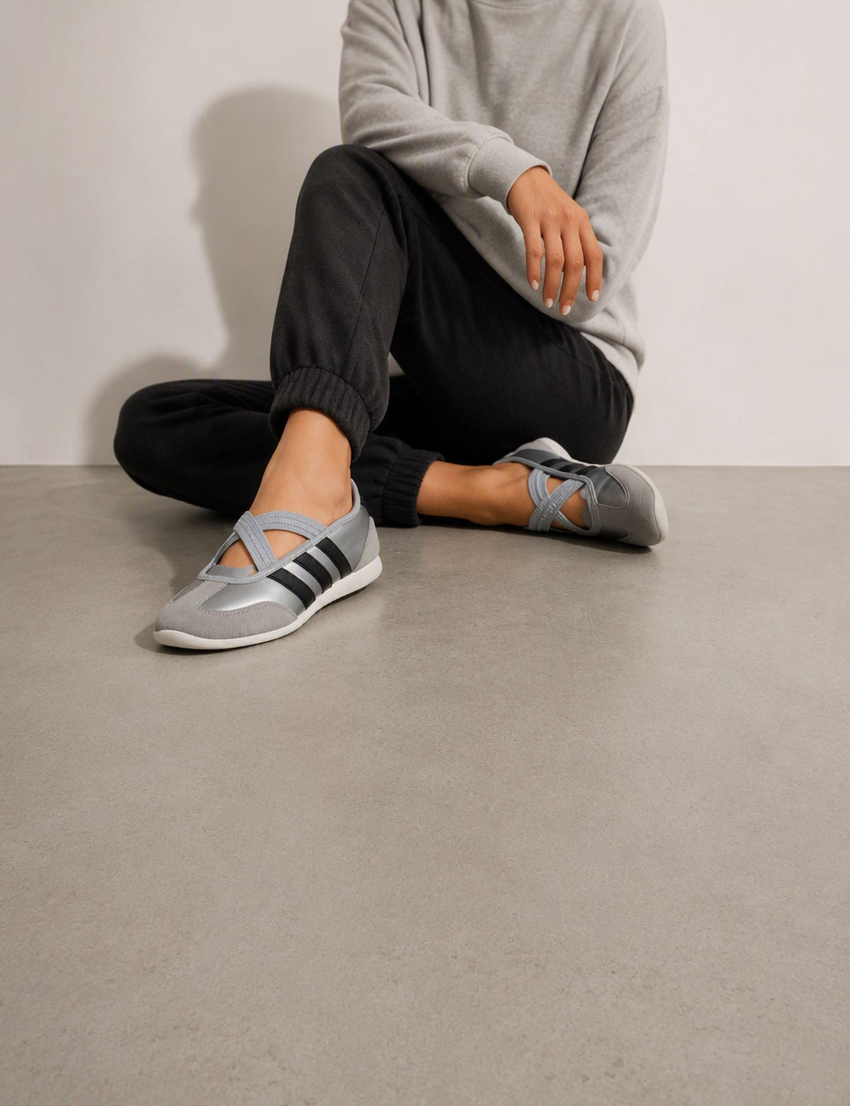 Barreda Mary Jane Shoes - Silver Metallic/Core Black/Off White
