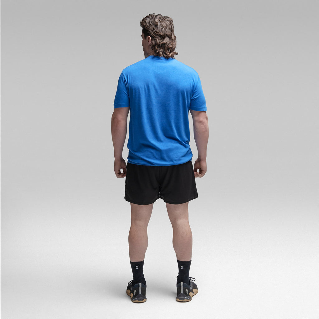 Active Tri-Blend Basic Tee - Electric Blue/White