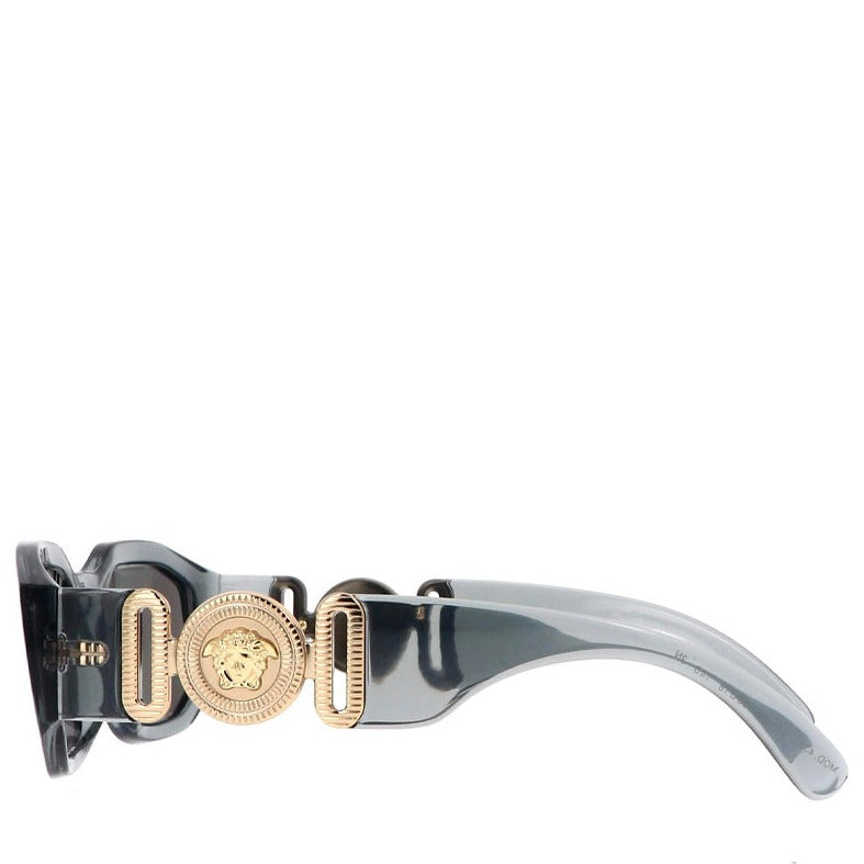 VERSACE <br>VE4361 TRANSPARENT GREY W/ LIGHT GREY MIRROR SILVER