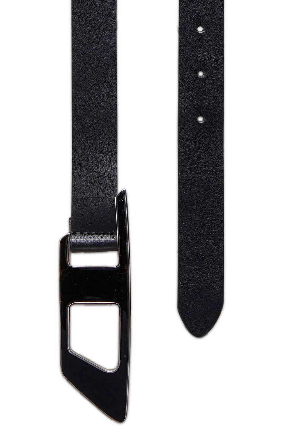 B-Dlogo II Leather belt with enamelled D buckle Black