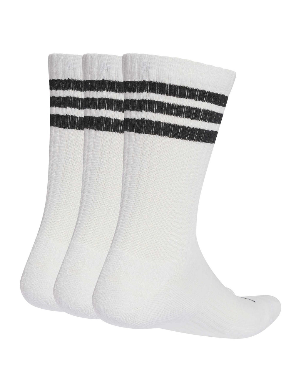 3-Stripes Cushioned Crew Socks 3 Pair Pack - White/Black