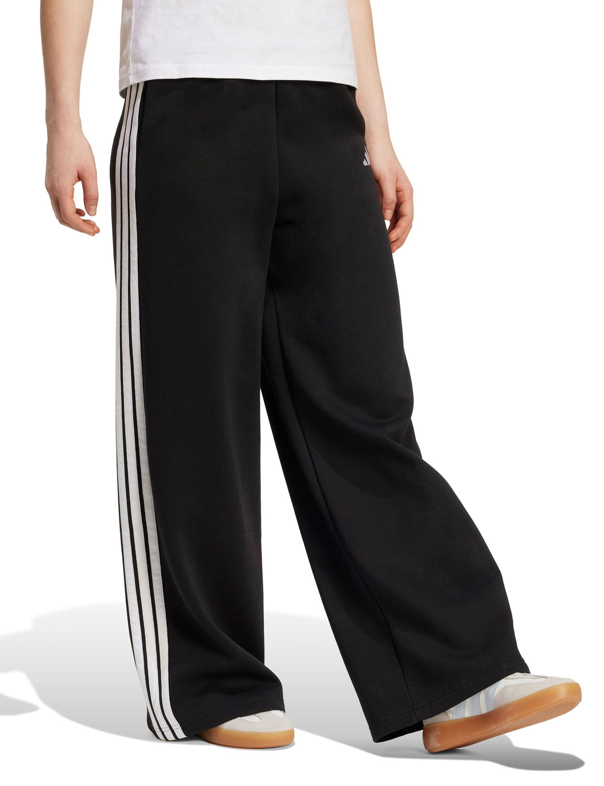 3-Stripes Fleece Wide Pant - Black