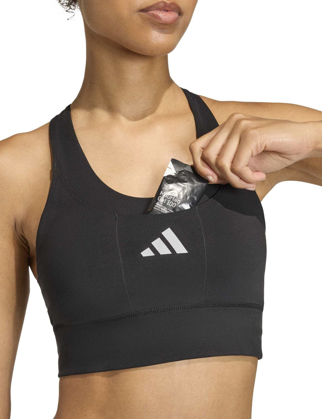 adi365 Running Pocket Medium Support Bra - Black