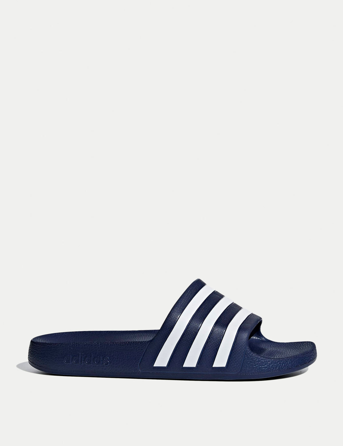 Adilette Aqua Slides - Dark Blue/Cloud White