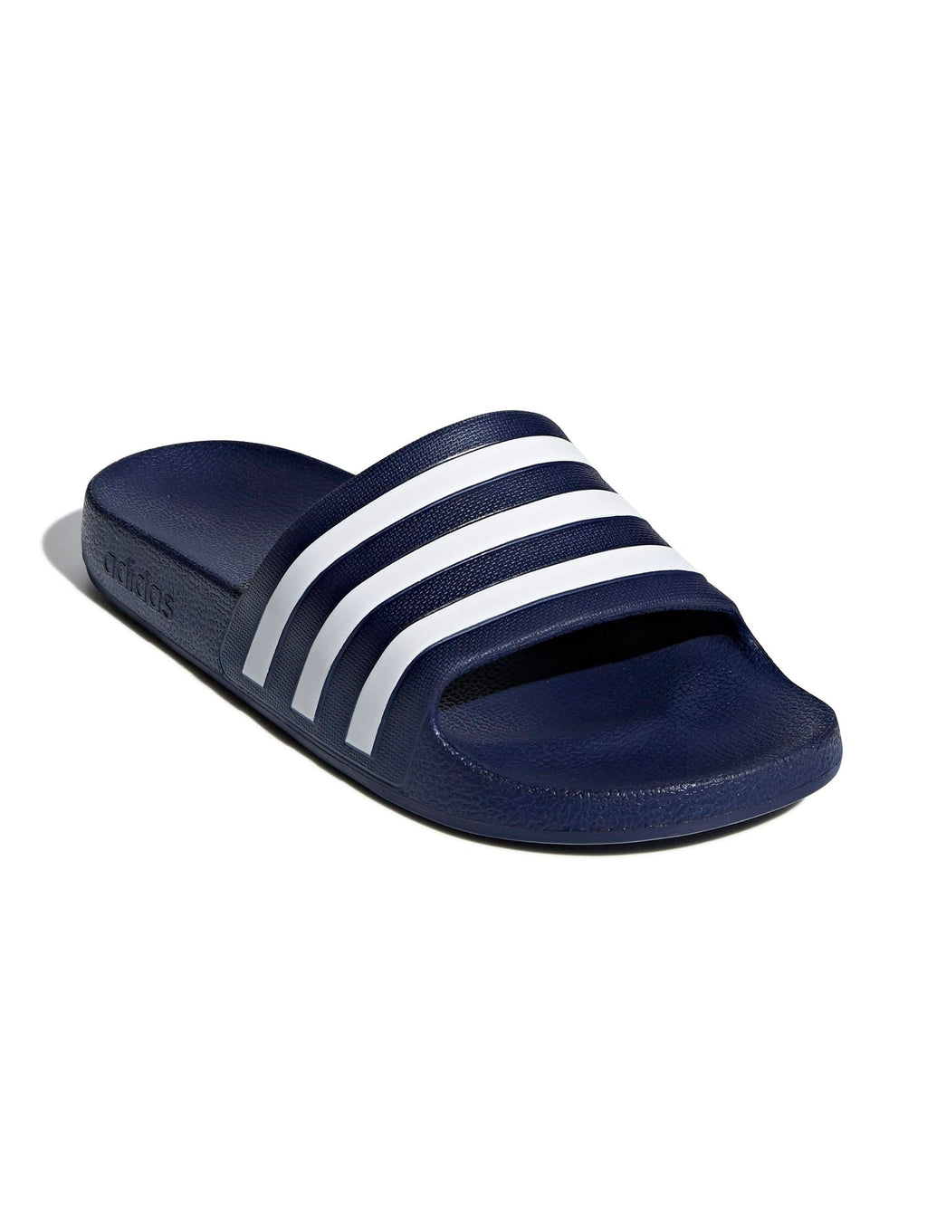 Adilette Aqua Slides - Dark Blue/Cloud White