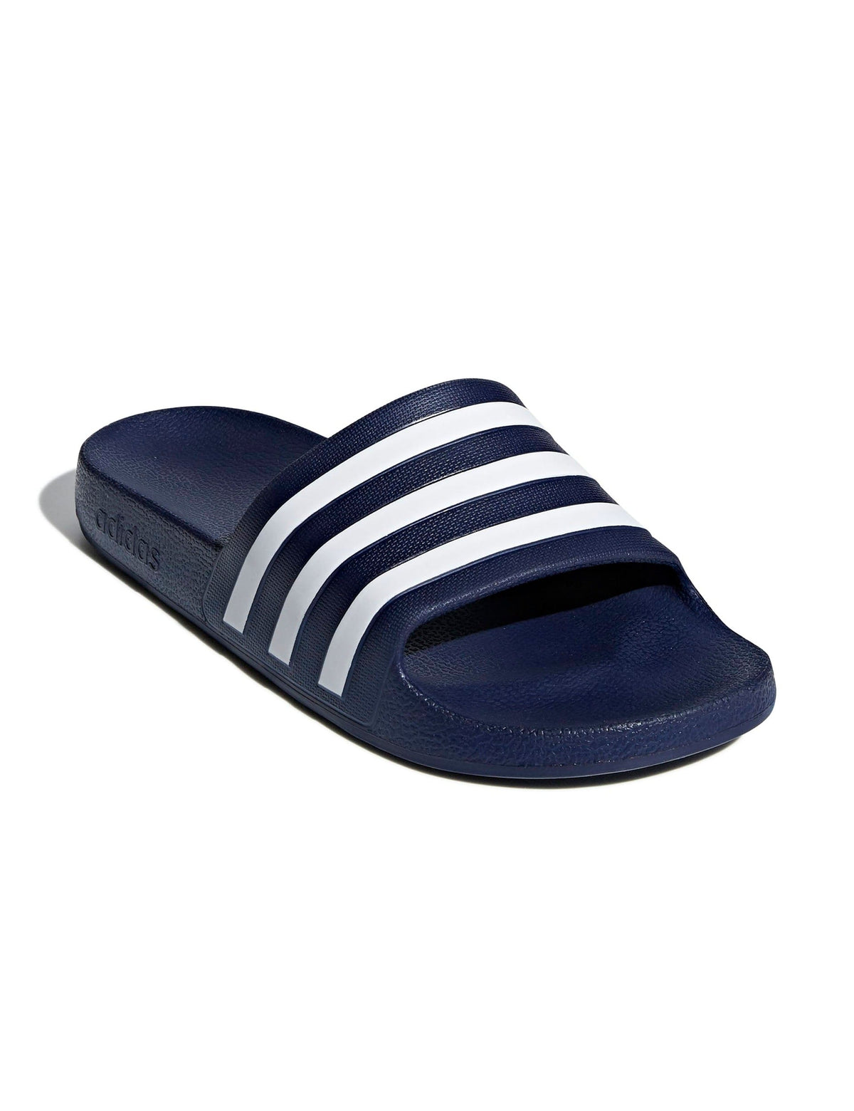 Adilette Aqua Slides - Dark Blue/Cloud White