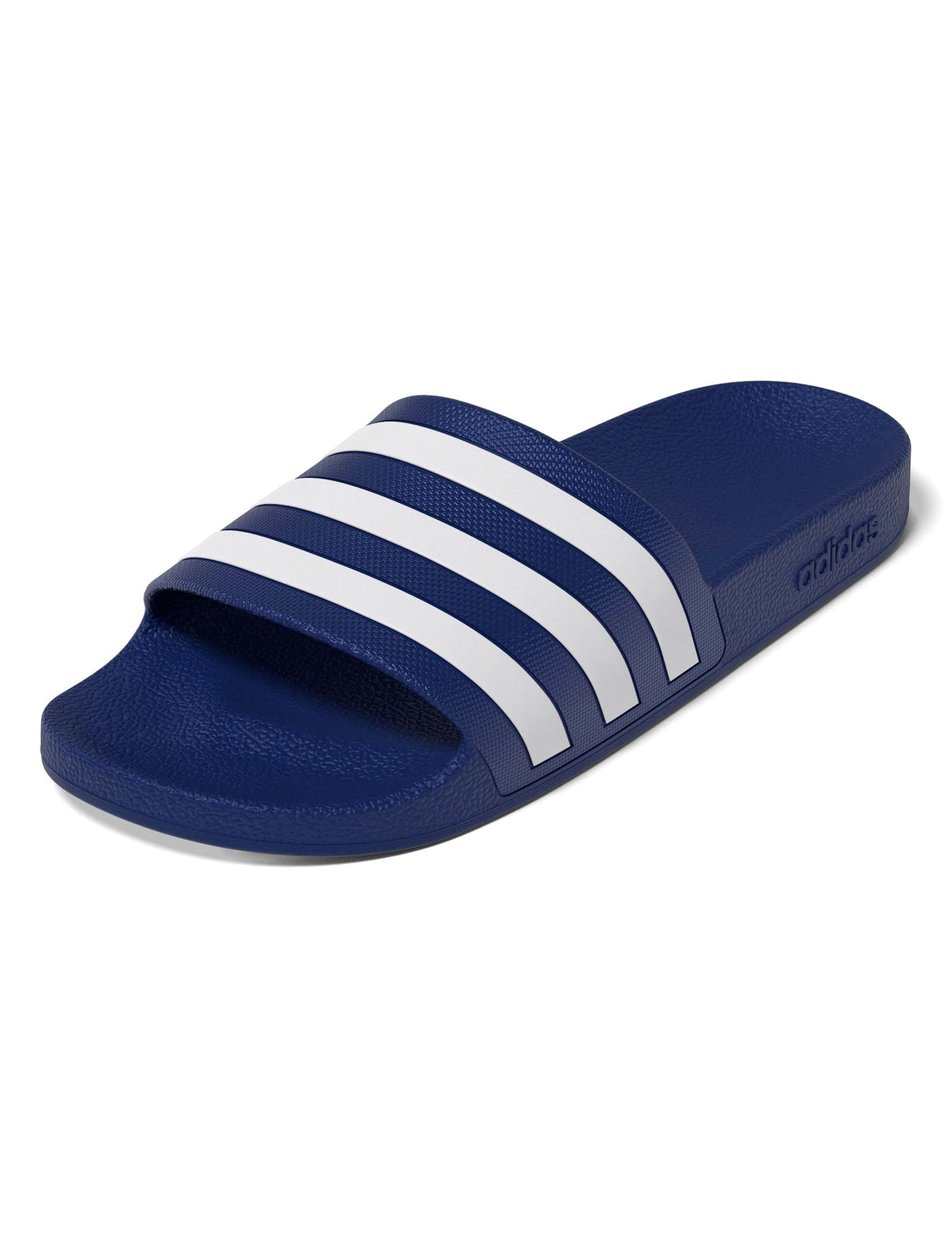 Adilette Aqua Slides - Dark Blue/Cloud White