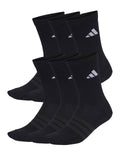 Cushioned Crew Socks 6 Pair Pack - Black/White