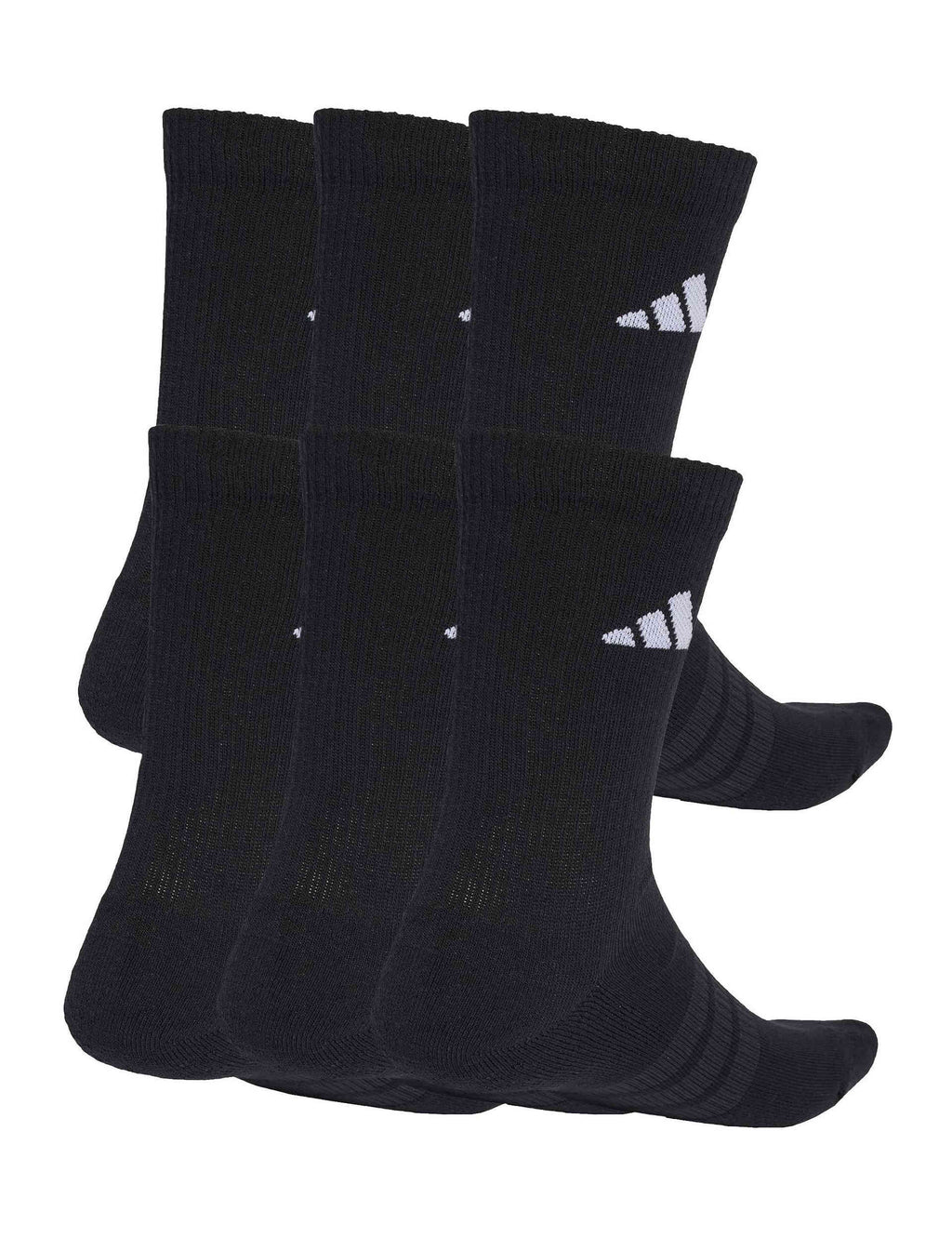 Cushioned Crew Socks 6 Pair Pack - Black/White