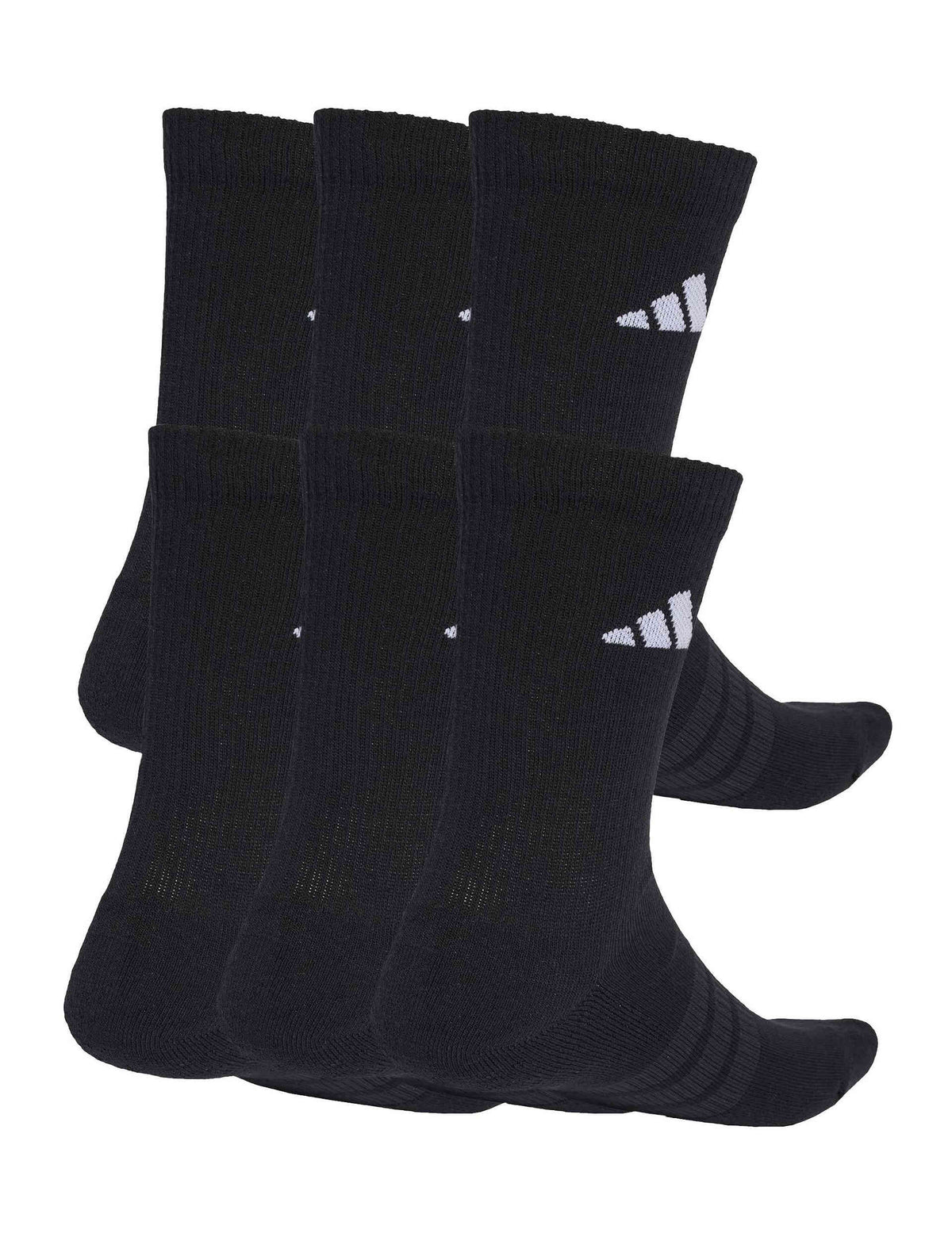 Cushioned Crew Socks 6 Pair Pack - Black/White