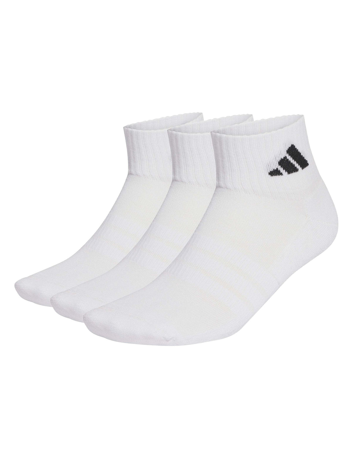 Cushioned Sportswear Ankle Socks 3 Pair Pack - White/Black